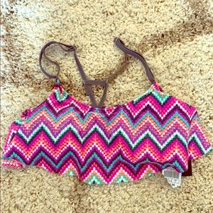 NWT ZUMIEZ Flounce Bikini Top - Size Medium